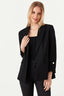 Black Textured Roll Sleeve Jacket - Select Fashion