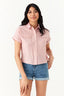 Pink Linen Look Double Pocket Shirt - Select Fashion