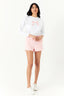 Pink Angled Hem Shorts - Select Fashion