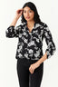 Mono Printed Elasticated Hem Blouse - Select Fashion