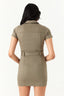 Light Khaki D-Ring Casual Bodycon Dress - Select Fashion