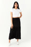 Black Shirred Waist Crinkle Maxi Skirt - Select Fashion
