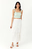 White Crochet Trim Maxi Skirt - Select Fashion